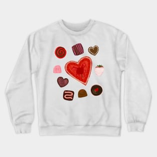 Valentine Chocolates and Heart Shaped Box Crewneck Sweatshirt